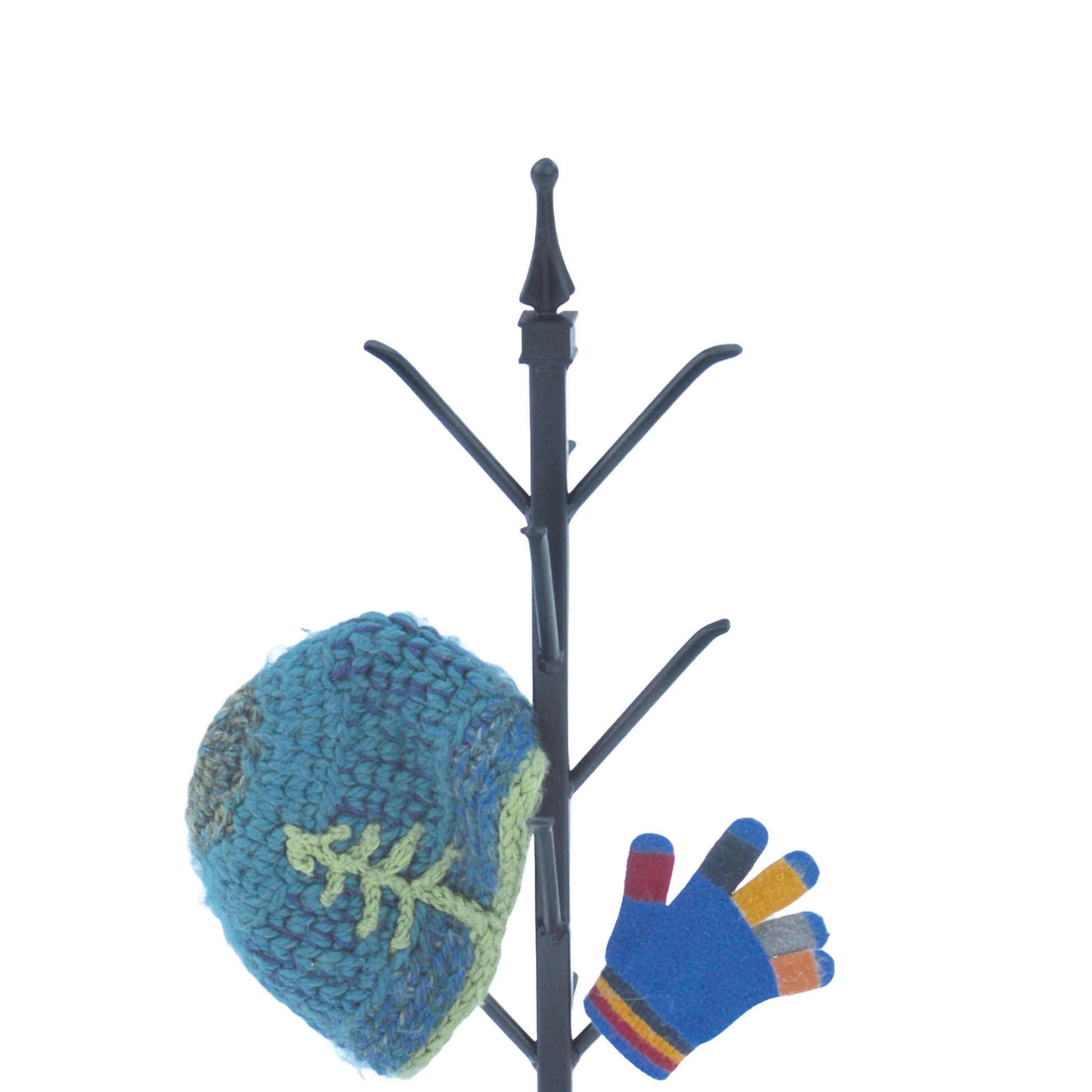 Black steel Mitten Tree with hat & glove drying