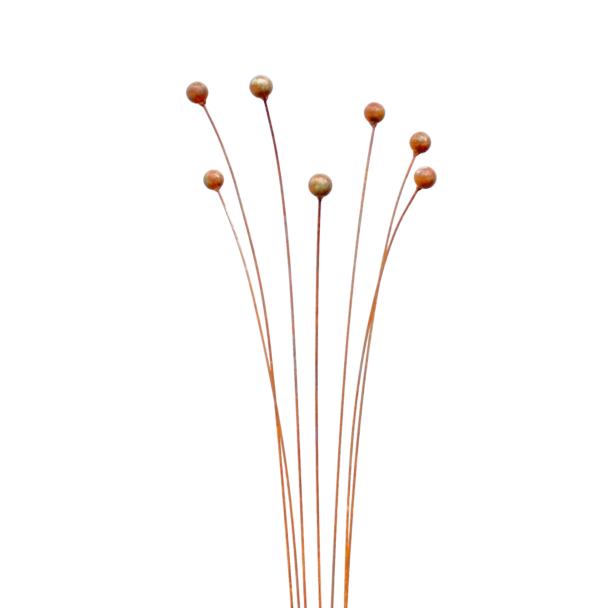 Kinetic Steel garden art, 7 buds on stems